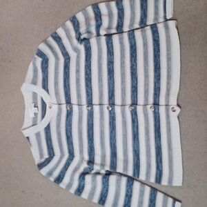 C.J. Banks button down striped cardigan